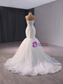 White Mermaid Sequins Strapless Wedding Dress 