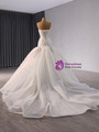 White Mermaid Tulle Beading Sequins Wedding Dress