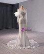 White Mermaid Long Sleeve Beading Sequins Wedding Dress