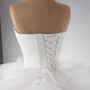 Vintage White Ball Gown Tulle Strapless Tiers Wedding Dress