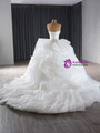 White Tulle Sweetheart Pleats Wedding Dress