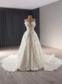 White Mermaid Tulle Strapless Beading Wedding Dress 