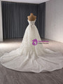 White Mermaid Tulle Strapless Beading Wedding Dress 