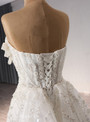 White Mermaid Tulle Strapless Beading Wedding Dress 