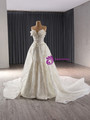 White Mermaid Tulle Strapless Beading Wedding Dress 