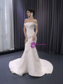 White Mermaid Tulle Pleats Beading Wedding Dress