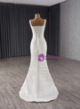 White Straps Wedding Dress With Detachable Train