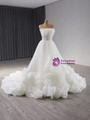Vintage White Tulle Pleats Strapless Pleats Wedding Dress