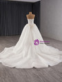 White Sequins Strapless Pearls Wedding Dress