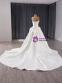 Simple White Satin Strapless Wedding Dress