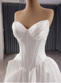 Simple White Satin Strapless Wedding Dress