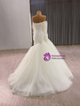 White Mermaid Tulle Long Sleeve 3D Appliques Wedding Dress