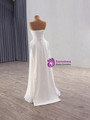 White Strapless Tulle Sequins Pearls Wedding Dress