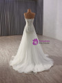 White Tulle Strapless Sequins Wedding Wedding Dress