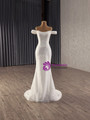 White Mermaid Sequins Off the Shoulder Wedding Dress