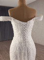 White Mermaid Sequins Off the Shoulder Wedding Dress