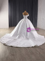 Vintage White Satin 3D Flower Wedding Dress