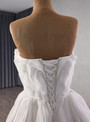 White Strapless Pleats Wedding Dress