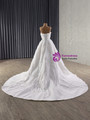 White Strapless Pleats Wedding Dress