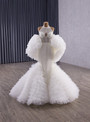 White Mermaid Halter Sequins Pearls Wedding Dress