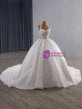 White Halter Tulle Sequins Beading Wedding Dress