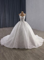 White Halter Tulle Sequins Beading Wedding Dress