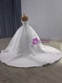 White Halter Tulle Sequins Beading Wedding Dress