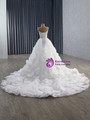 Vintage White Tulle Sequins Straps Flower Wedding Dress