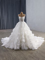Vintage White Tulle Sequins Straps Flower Wedding Dress