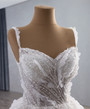 Vintage White Tulle Sequins Straps Flower Wedding Dress