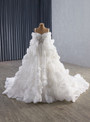 Vintage White Tulle Sequins Straps Flower Wedding Dress