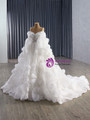 Vintage White Tulle Sequins Straps Flower Wedding Dress