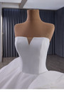 White Strapless 3D Flower Wedding Dress