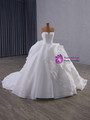 White Strapless 3D Flower Wedding Dress