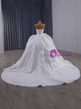 White Strapless 3D Flower Wedding Dress