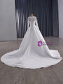 White Mermaid Lace Satin Long Sleeve Wedding Dress