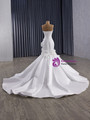 White Satin Mermaid 3D Flower Beading Wedding Dress