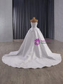 Fashion White Satin Strapless Appliques Wedding Dress