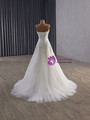White Tulle Strapless Beading Pearls Wedding Dress
