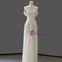 Ivory Satin Off the Shoulder Pleats Wedding Dress