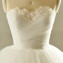 Simple White Tulle Sweetheart Pleats Wedding Dress
