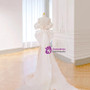 White Mermaid Sequins Pearls Wedding Dress 