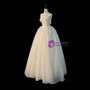 White Tulle Strapless Pleats Wedding Dress