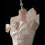 White Satin Bow Straps Short Wedding Dress