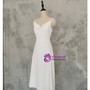 White Spaghetti Straps Short Wedding Dress