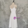 White Spaghetti Straps Short Wedding Dress