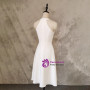 White Halter Short Wedding Dress