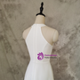 White Halter Short Wedding Dress