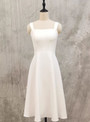 Simple White Straps Wedding Dress