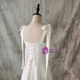 Simple White Straps Bow Short Wedding Dress
